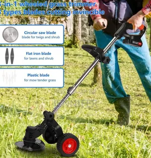 Rechargeable Electric Grass Cutter Lawnmower With Wheels