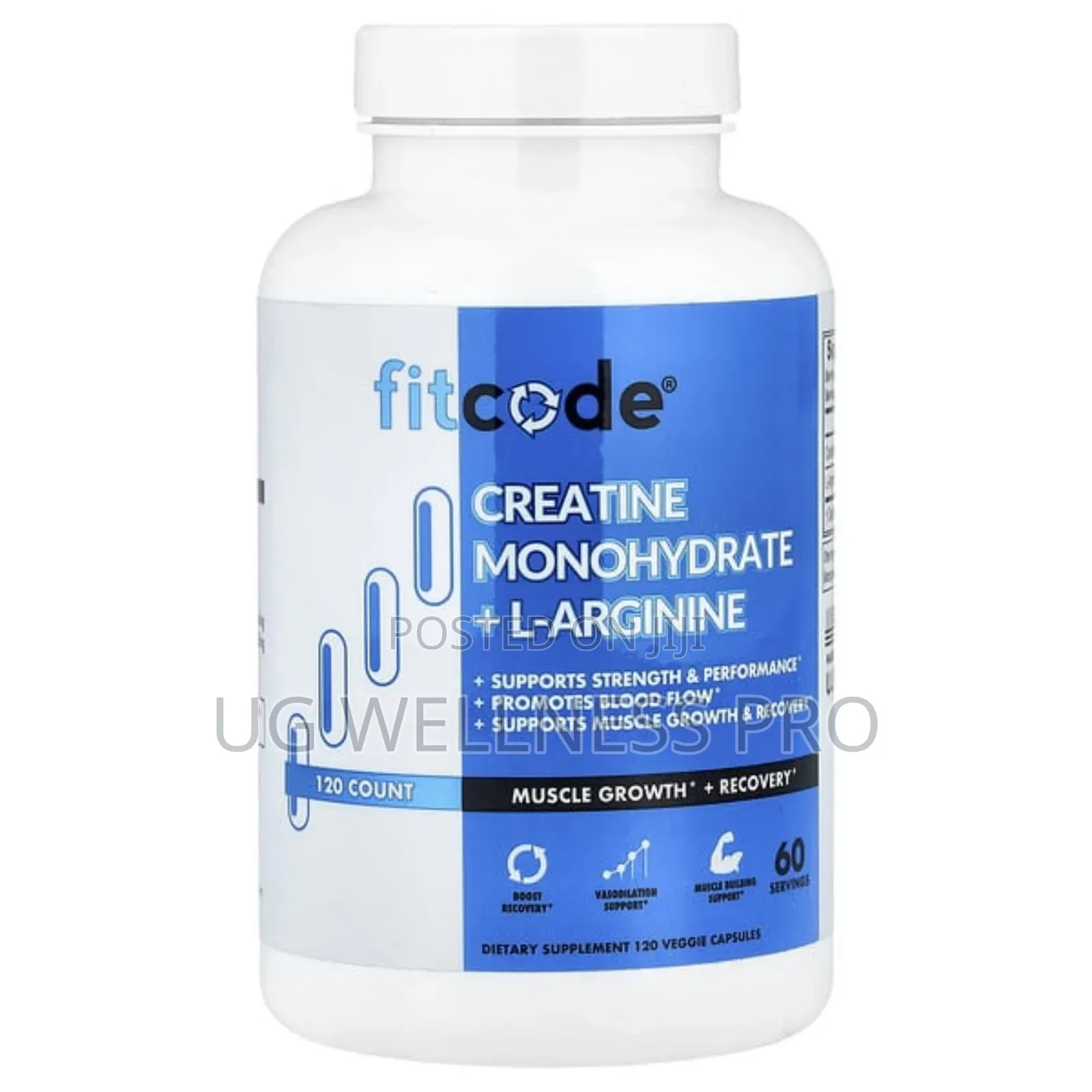 Fitcode, Creatine Monohydrate + L-Arginine, 120 Veggie Caps, 60 Servin