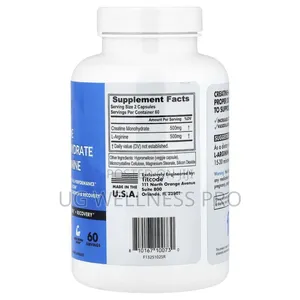 Fitcode, Creatine Monohydrate + L-Arginine, 120 Veggie Caps, 60 Servin