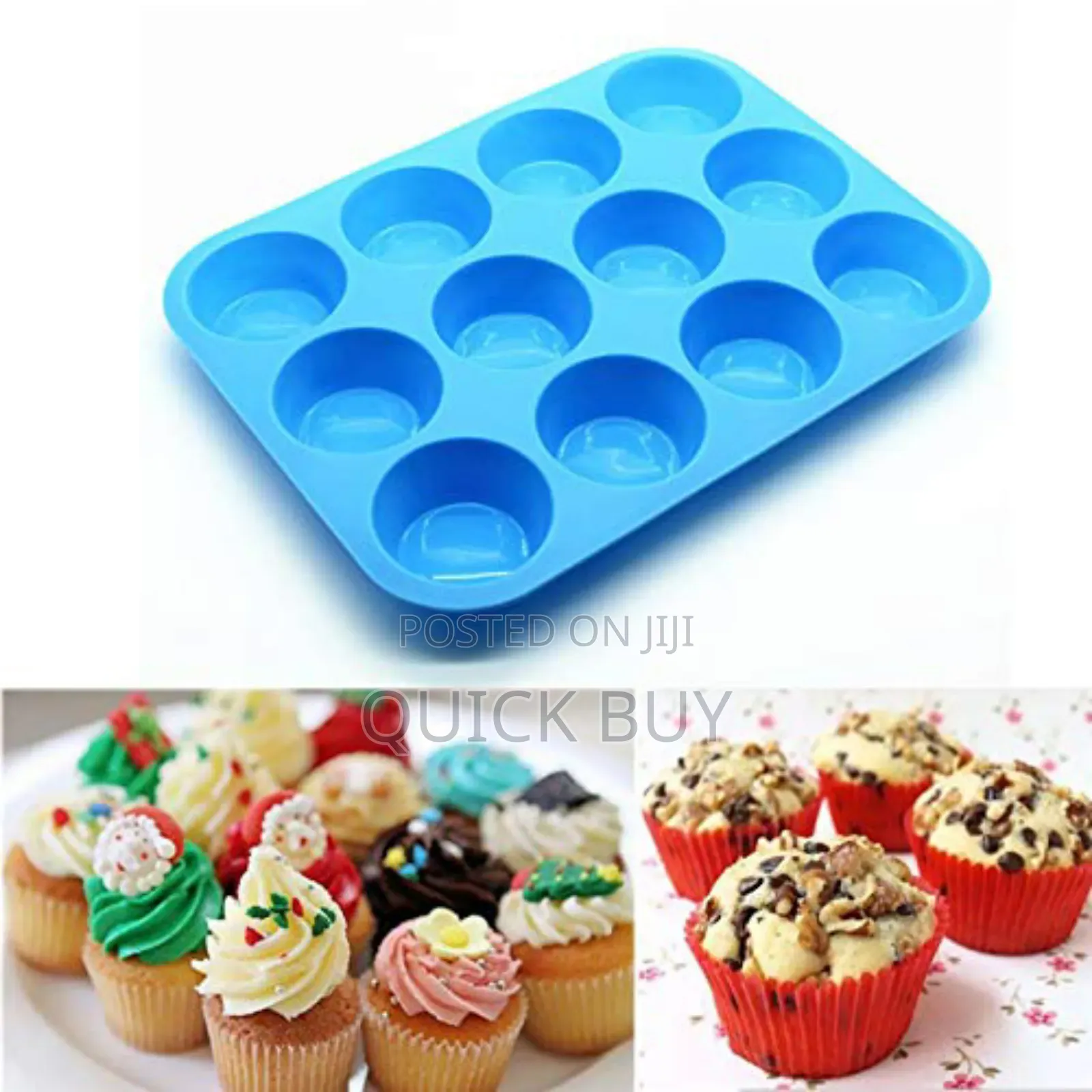 12holes Non Sticky Silicone Muffin Pans