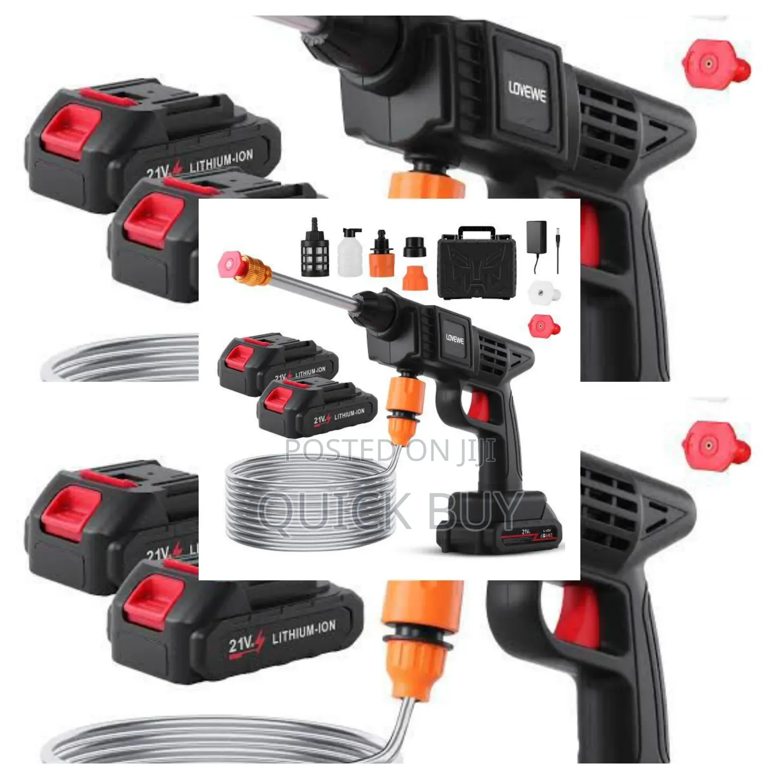 Rechargeable High Pressure Car Washer With 2 Batteries