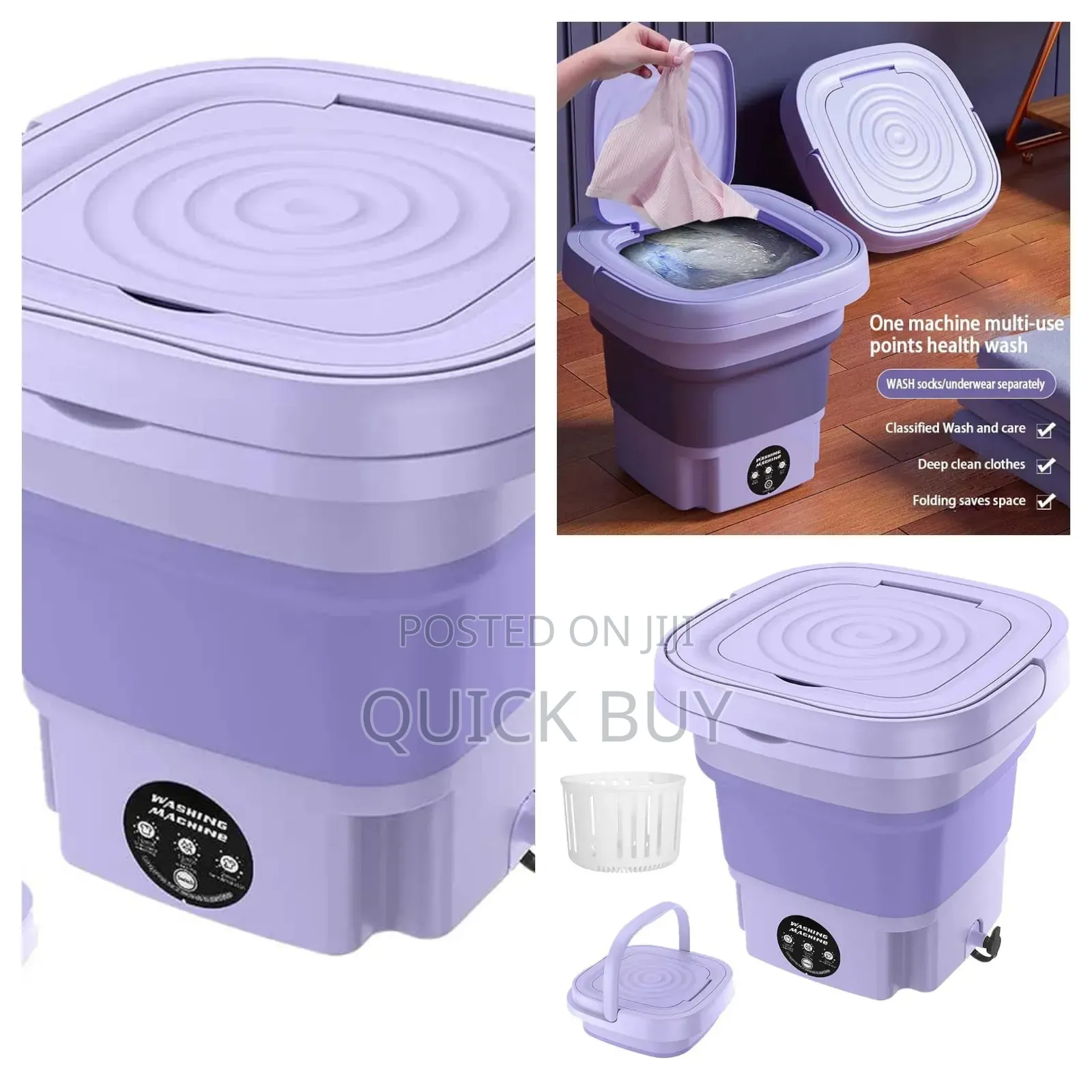 8l Foldable Mini Washer Machine and Drain Basket
