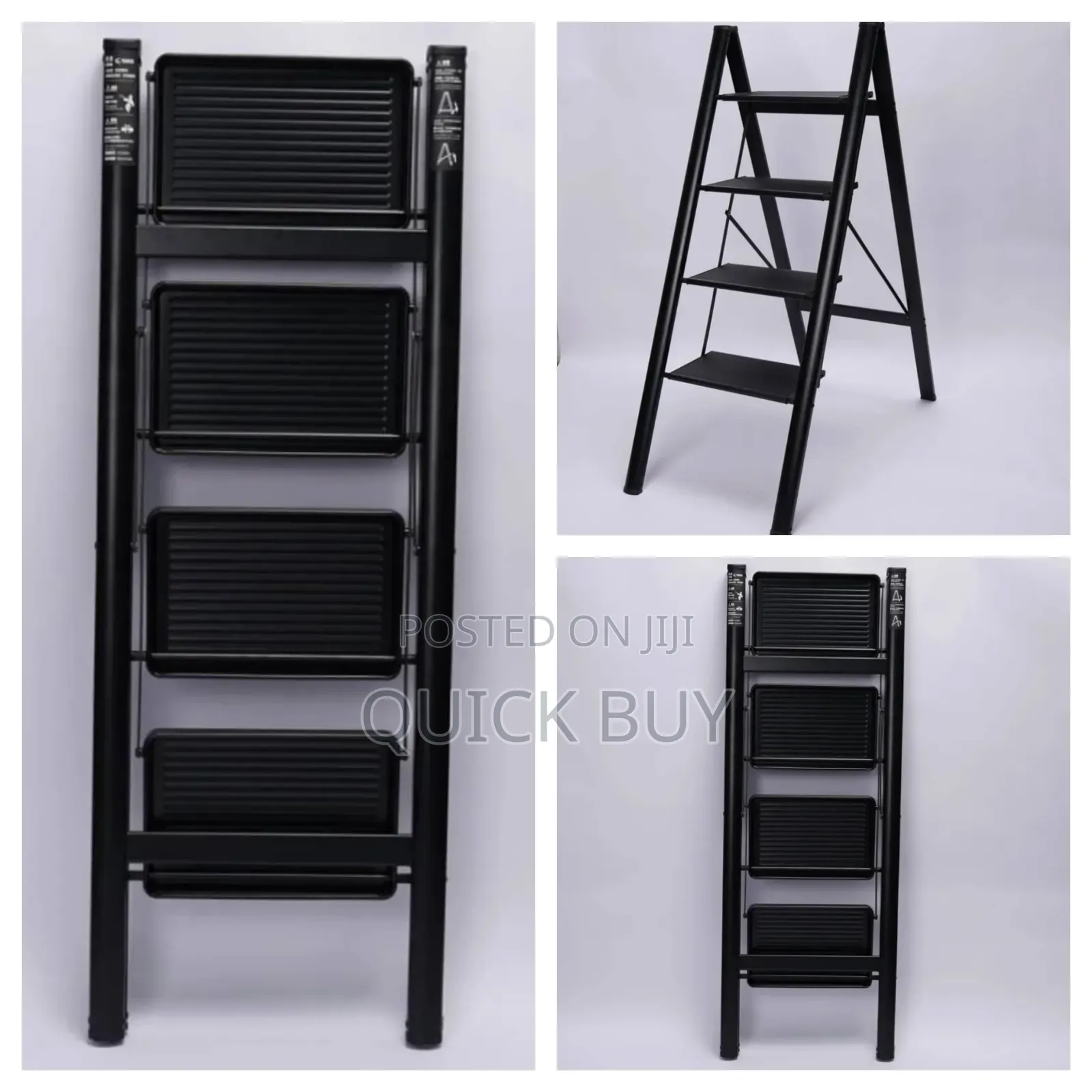 Foldable Ladder 4-Steps Black