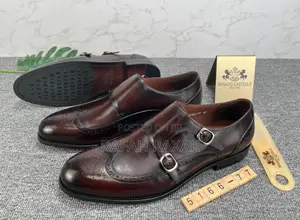 Original Dark Tan Renato Castello Double Buckle Oxford Shoes