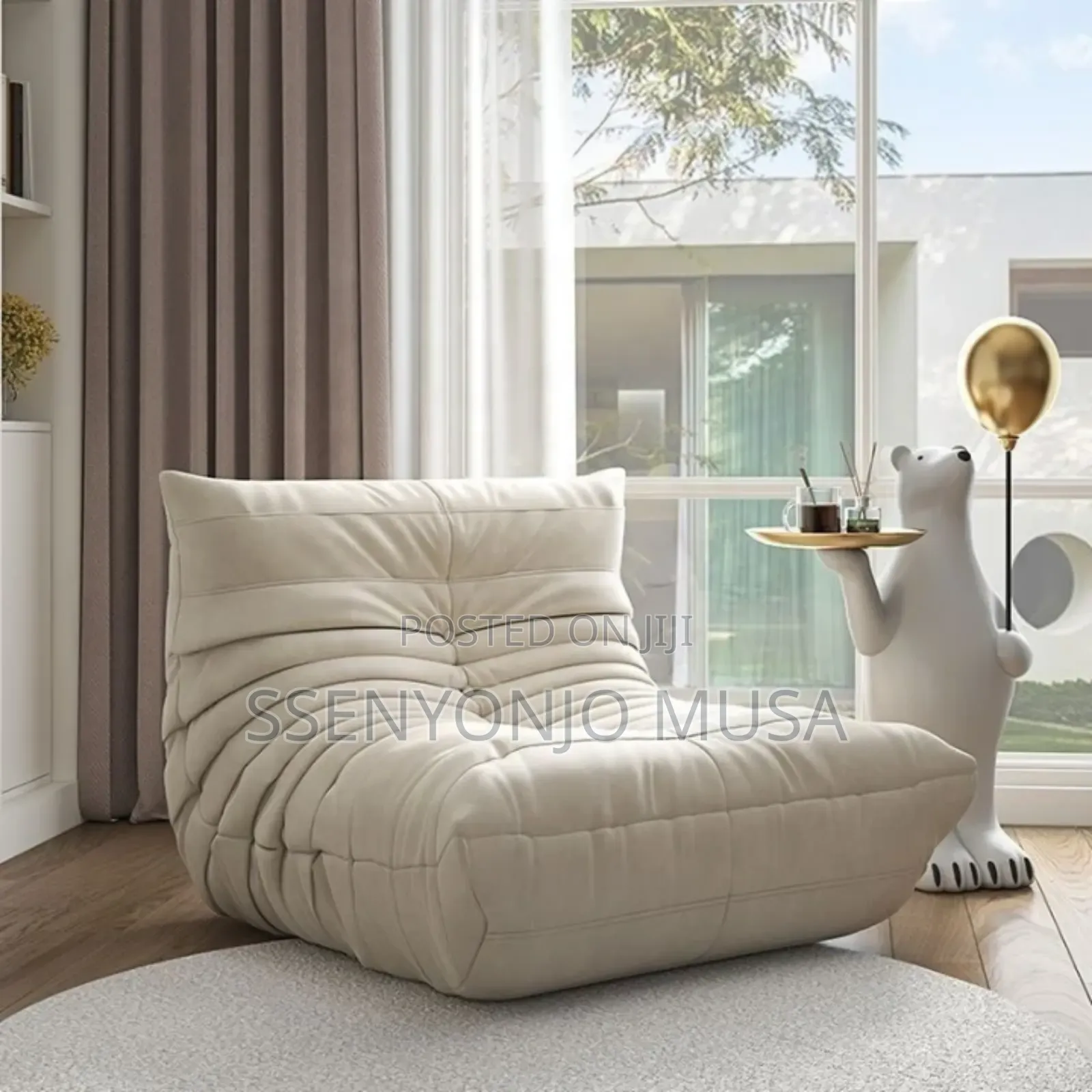 Single Seated Foam Sofa - Armless Floor Sofa Chaise