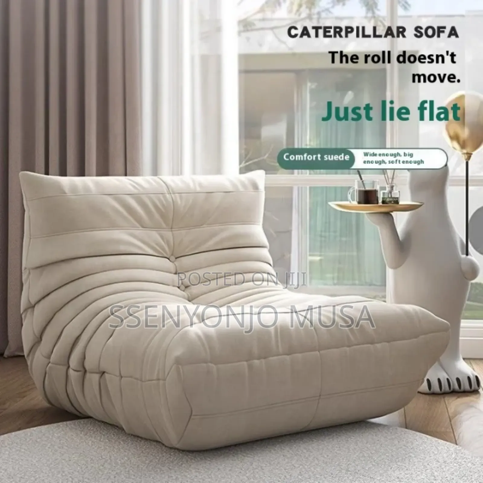 Single Seated Foam Sofa - Armless Floor Sofa Chaise