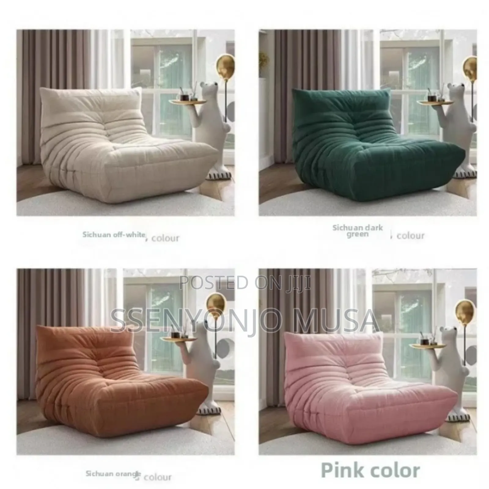 Single Seated Foam Sofa - Armless Floor Sofa Chaise