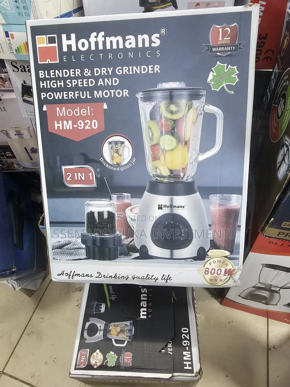 Hoffmans Hm -920 2 in 1 Electric Blender