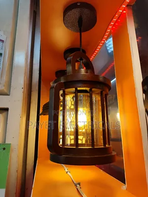 Wooden and Glass Pendant Lamp Holder