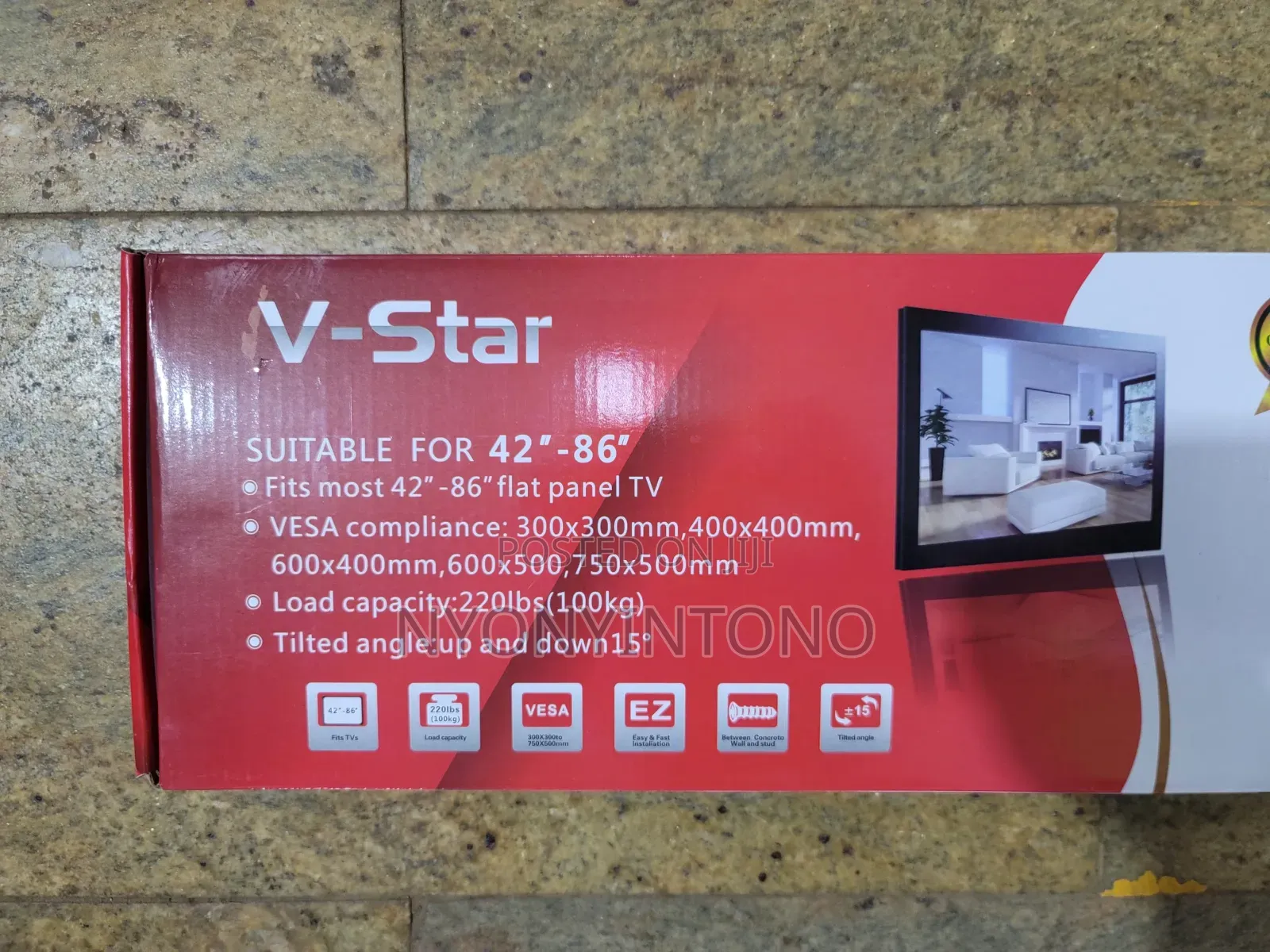 42"-58" V-star Flat Panel Tilting Wall Mount