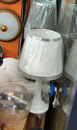 Silver and White Bedside Table Lamp