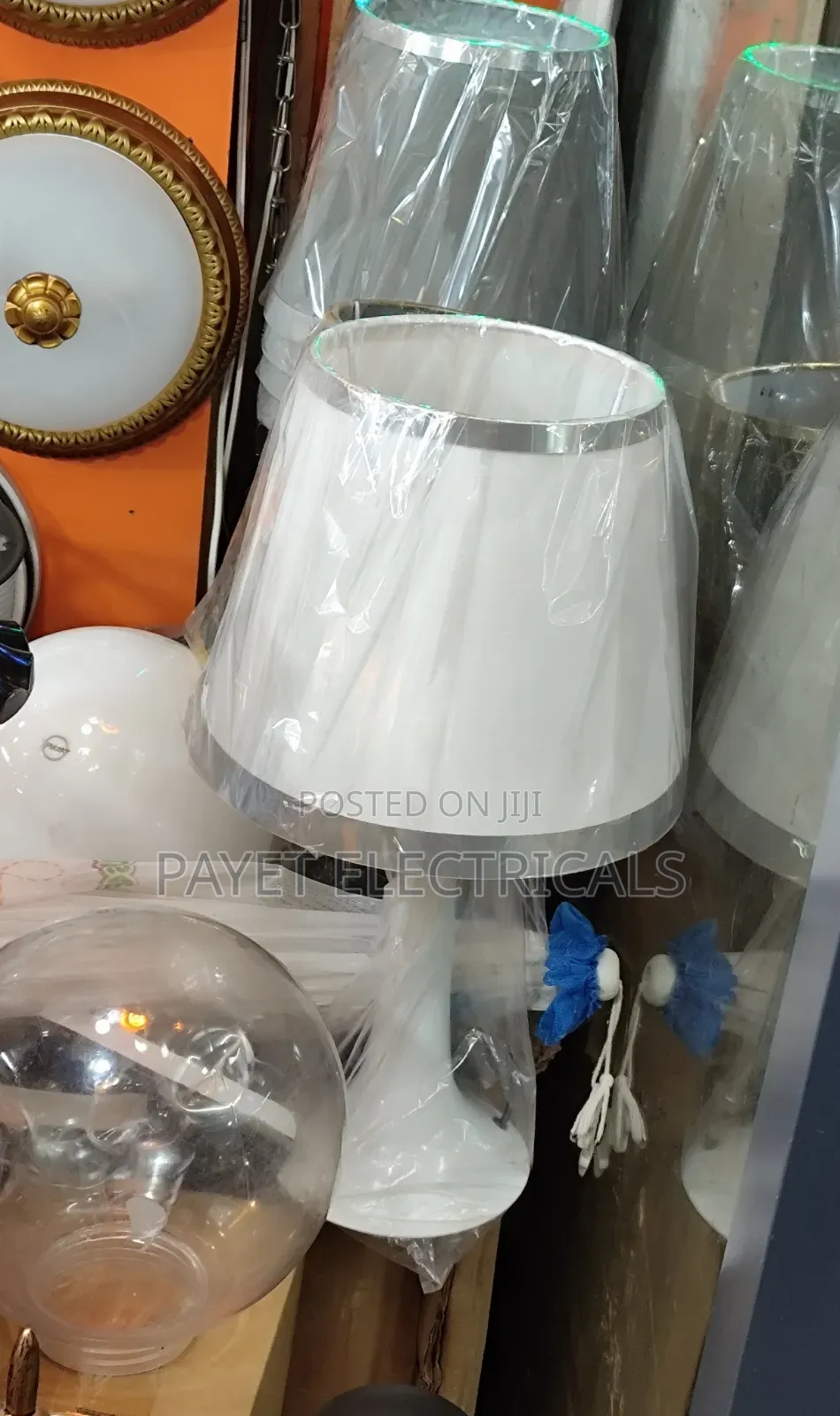 Silver and White Bedside Table Lamp