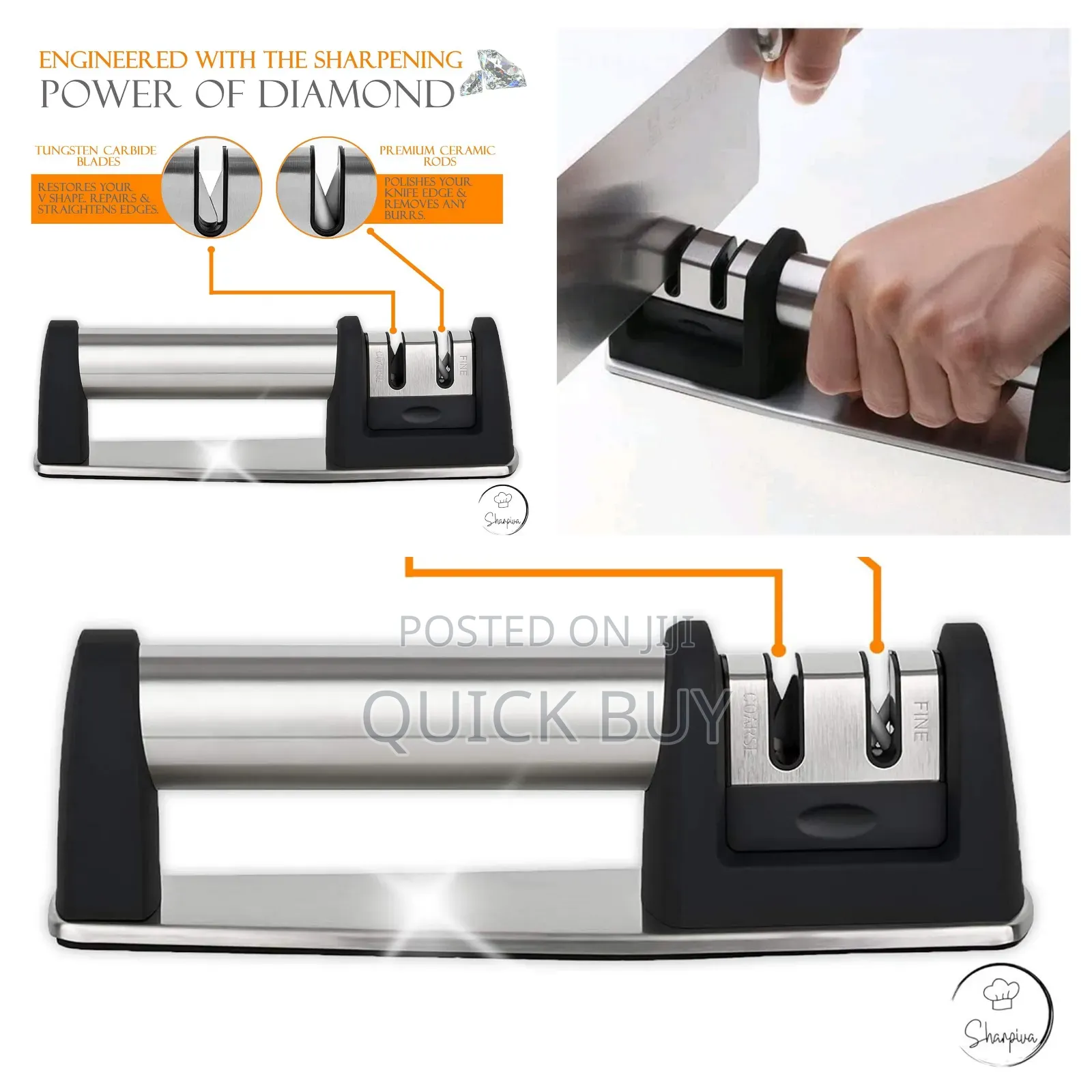 2 Stage Diamond Coated Wheel Knife Sharpener