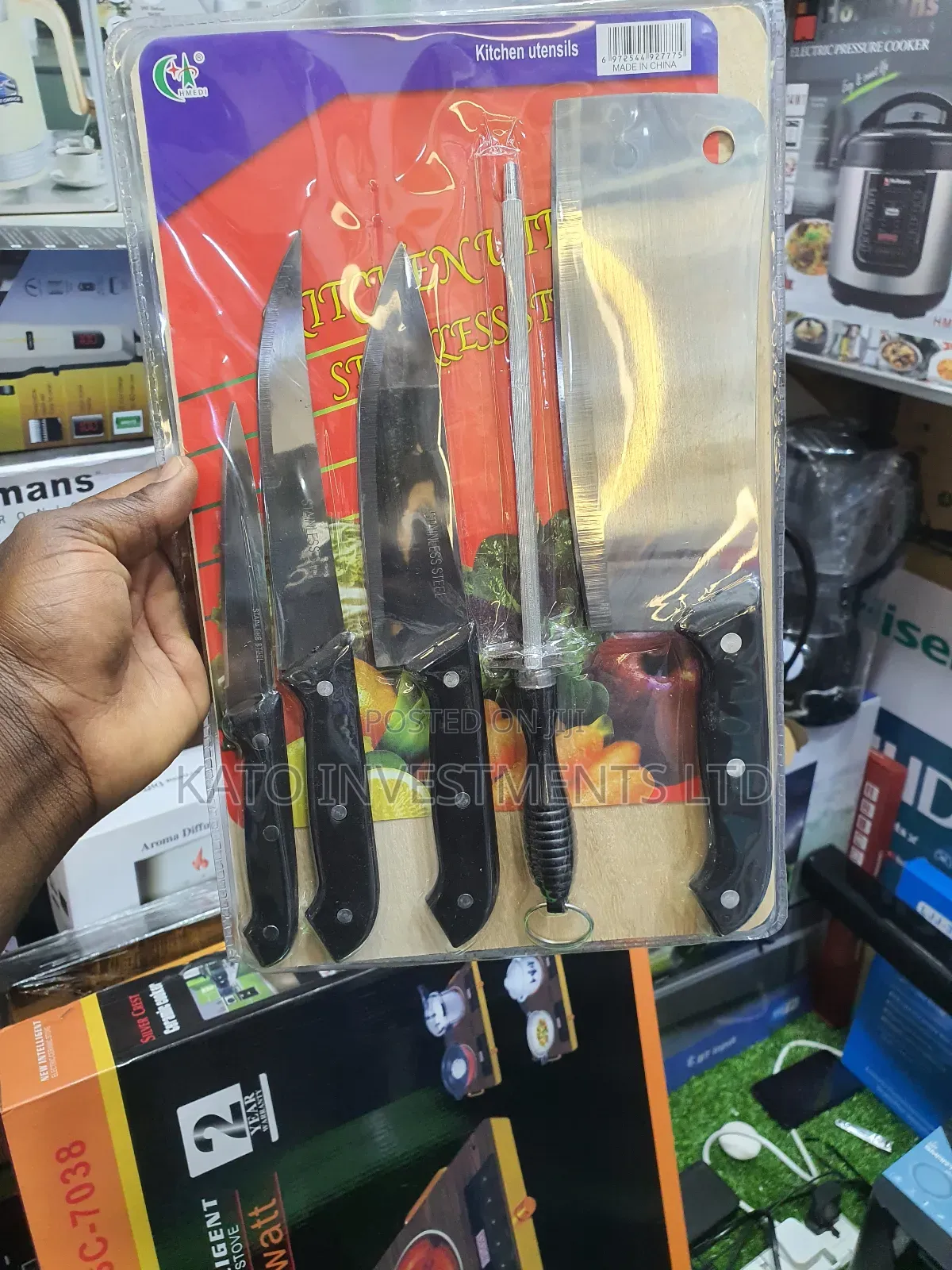 5 Pieces Knife Set With Chopping Board