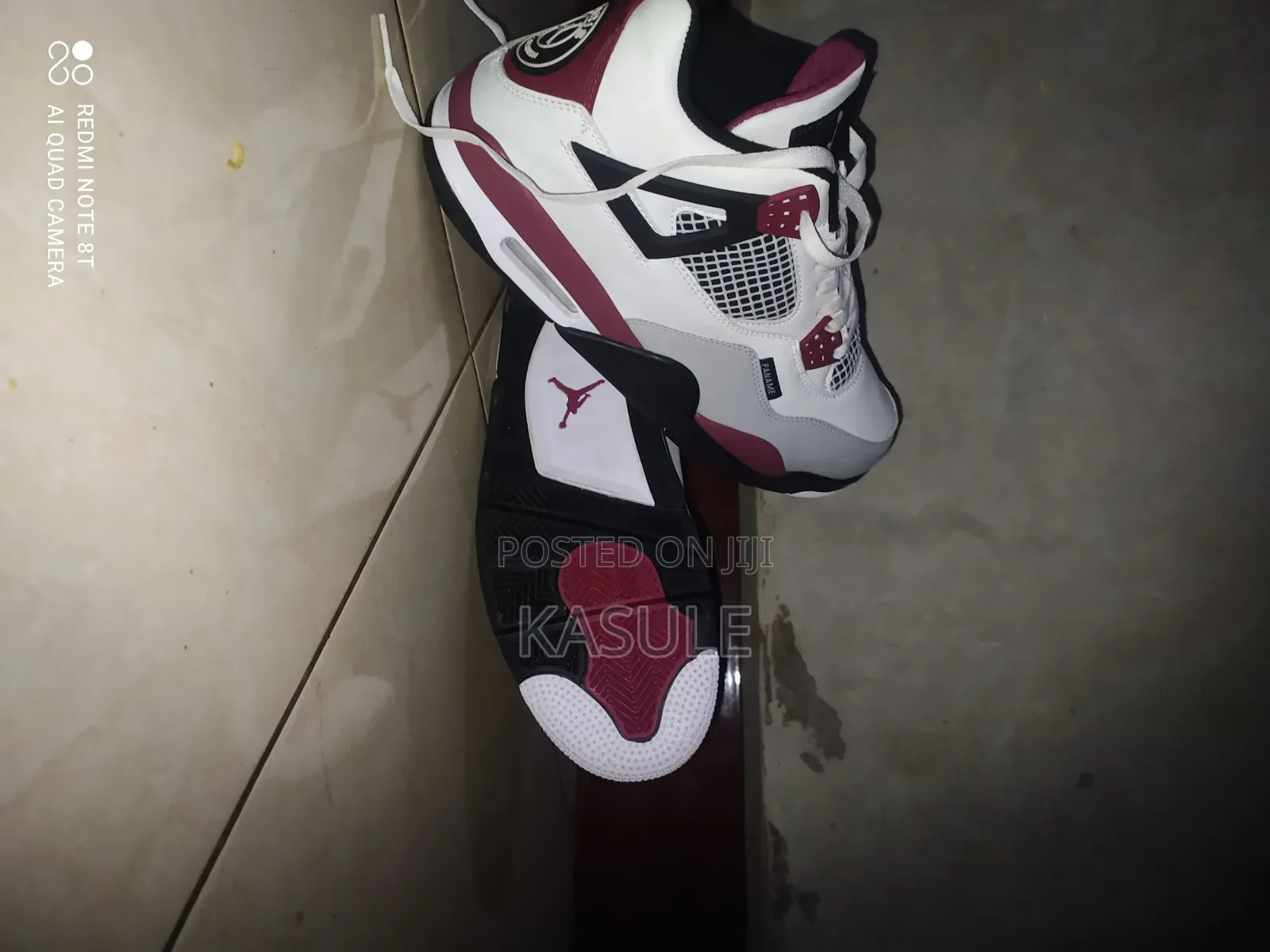 Jordan 4 White and Brownish Red