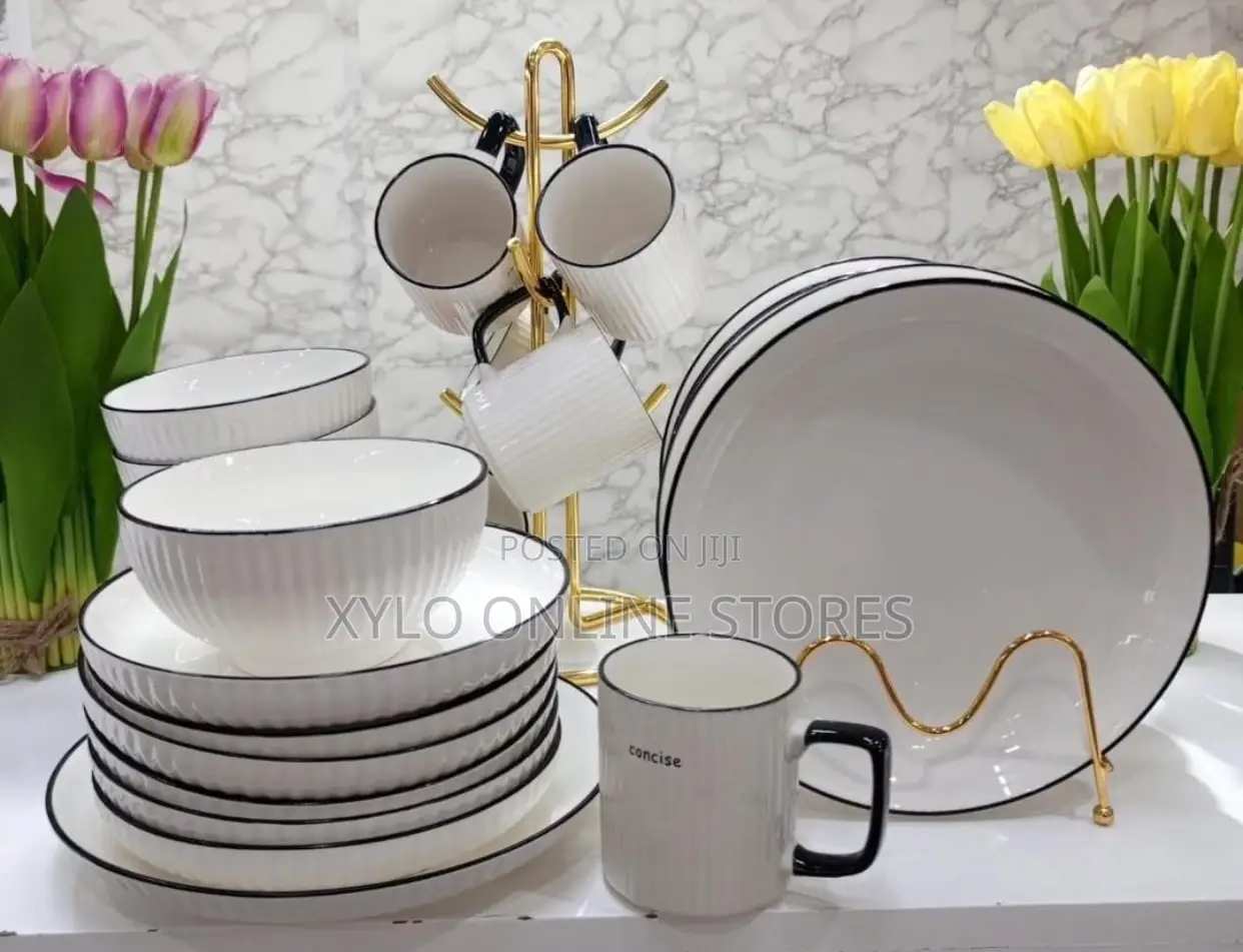24 PCS Concise Ceramic Dinner Set