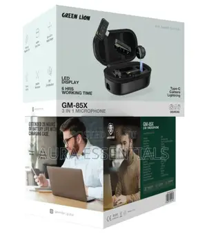 Green Lion Gm-85x 3 in 1 Wireless Microphone - Black