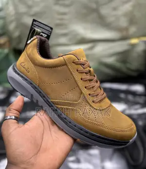 Original Men’S Brown Clarks Casual Leather Sneakers