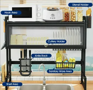 Strong 3 Tier Over Sink Dish Rack Steel Dish Drainers