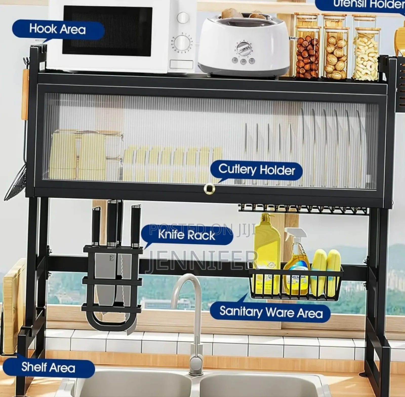 3 Tier Over Sink Dish Rack Steel Dish Drainer
