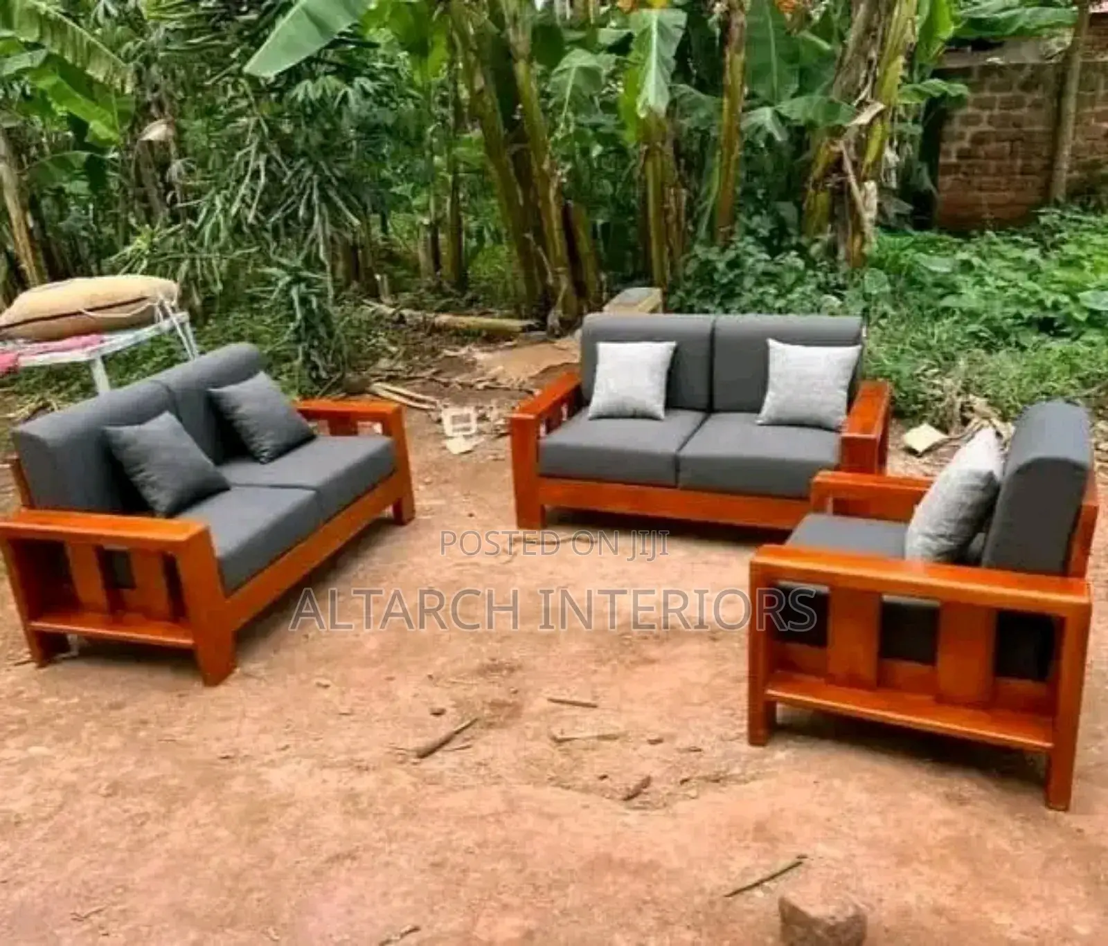 Wooden 6 Seater Sofa Set