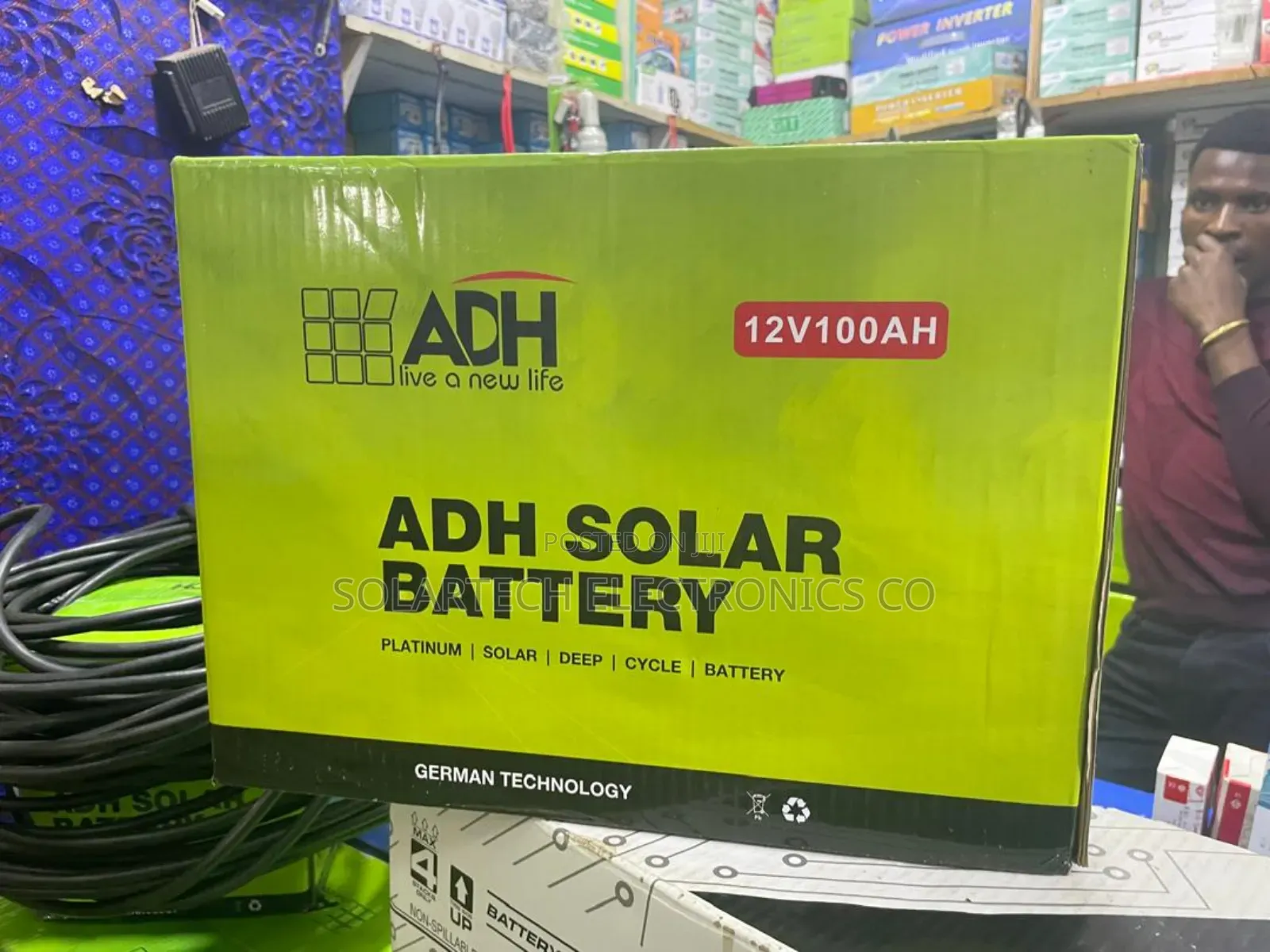 100ah German Technology Adh Solar Powder Battery Tech