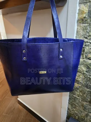 Tote Bag Leather Deep Blue