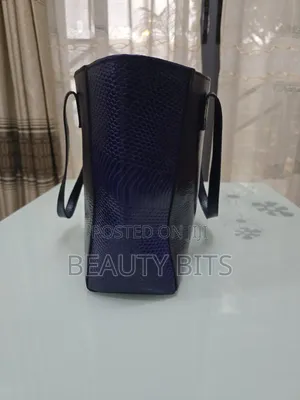 Tote Bag Leather Deep Blue