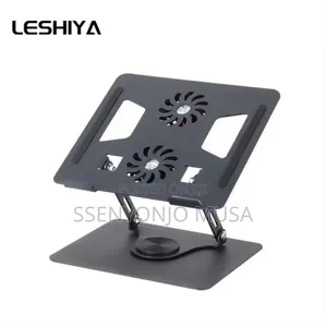 Aluminum Laptop Stand With Dual Fan Usb - 360° Rotation
