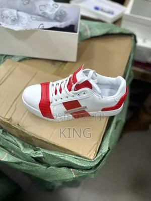 D G White Red Sneakers