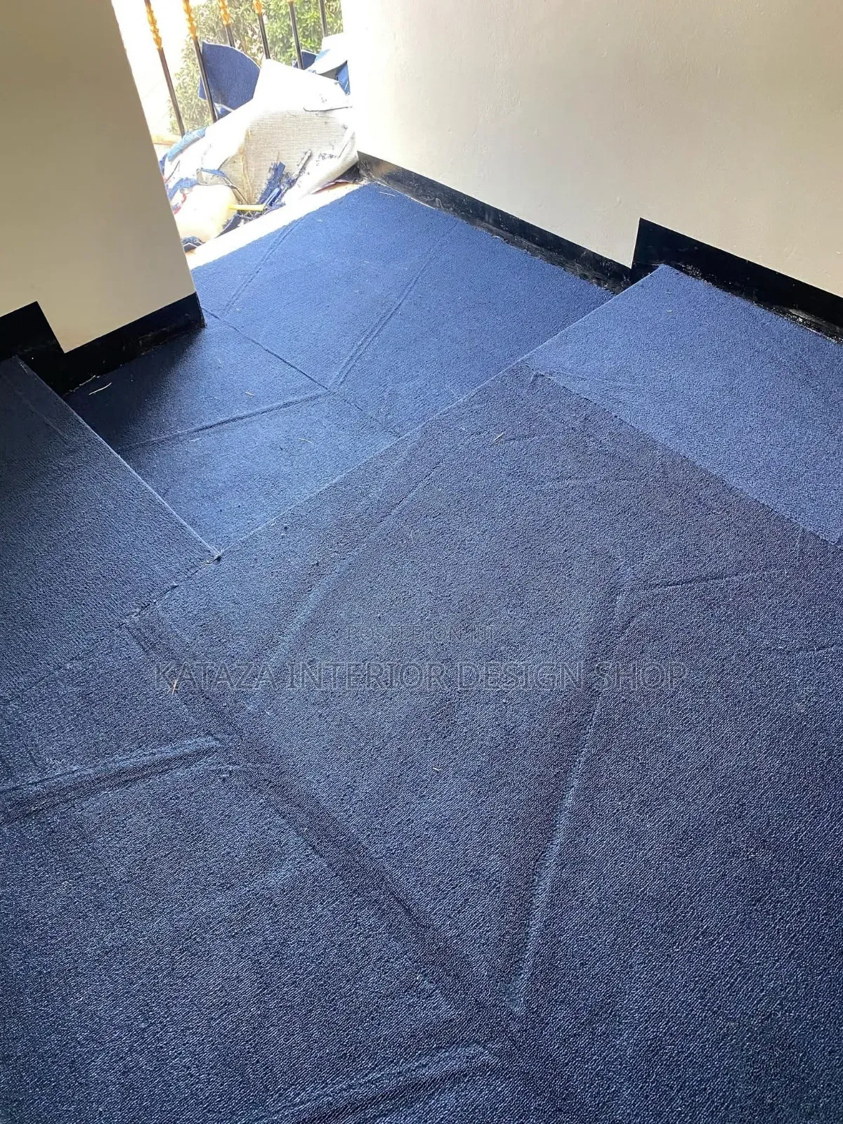Plain Pure Blue Carpet