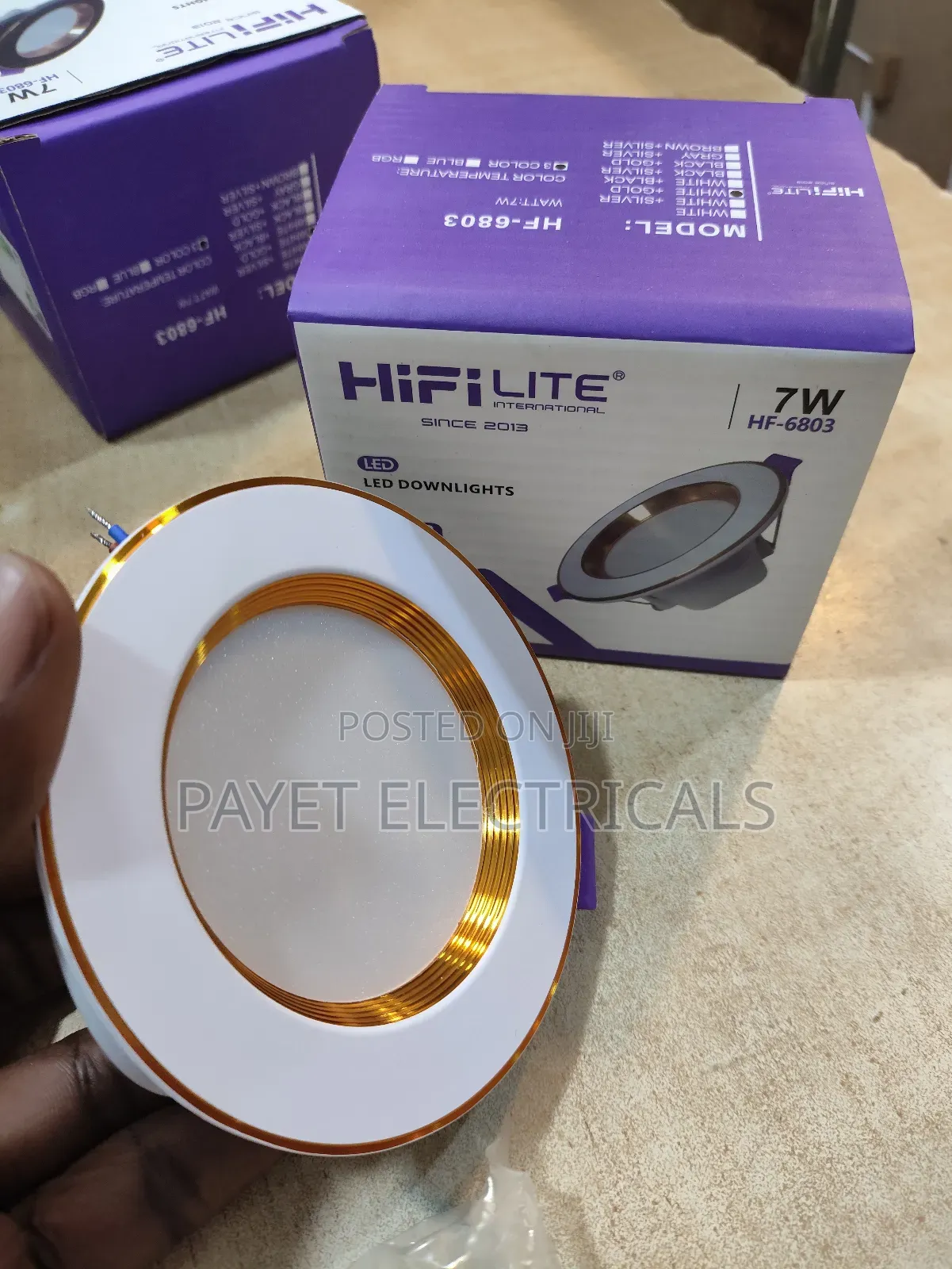 White and Gold Led Spot/Down Light for 7watts
