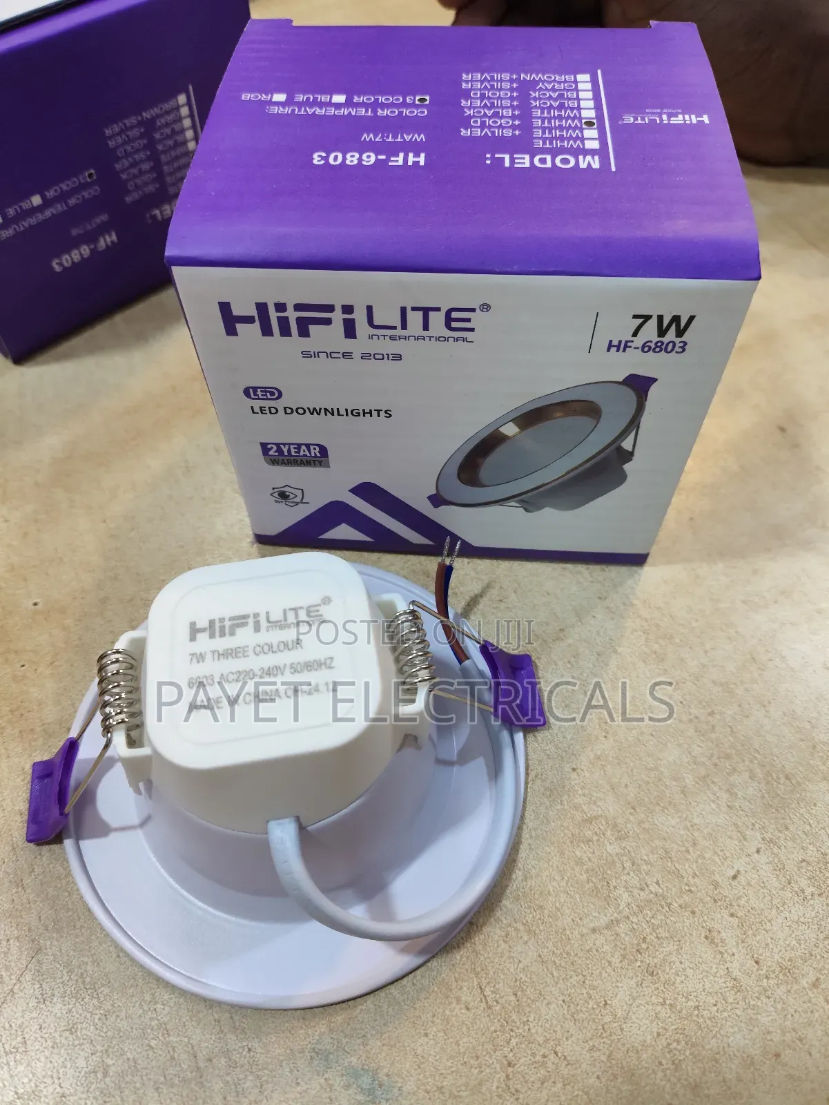 White and Gold Led Spot/Down Light for 7watts