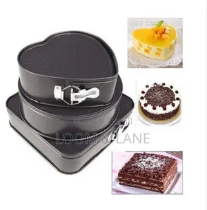 3pcs Multipurpose Round,Square,Heart Cake Pan