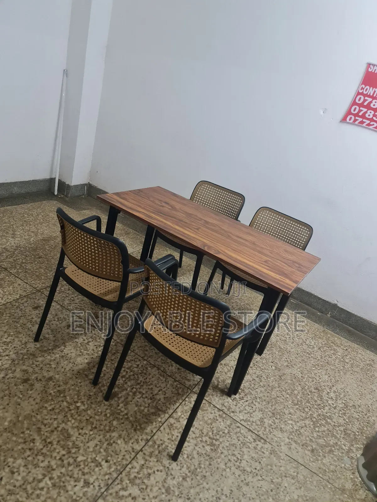 Imported Restaurant Plastic Chairs and Table 120cm Set