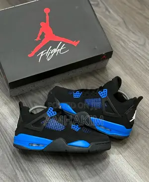 Classic Nike Air Jordan 4 Retro Blue Sneakers in Stock