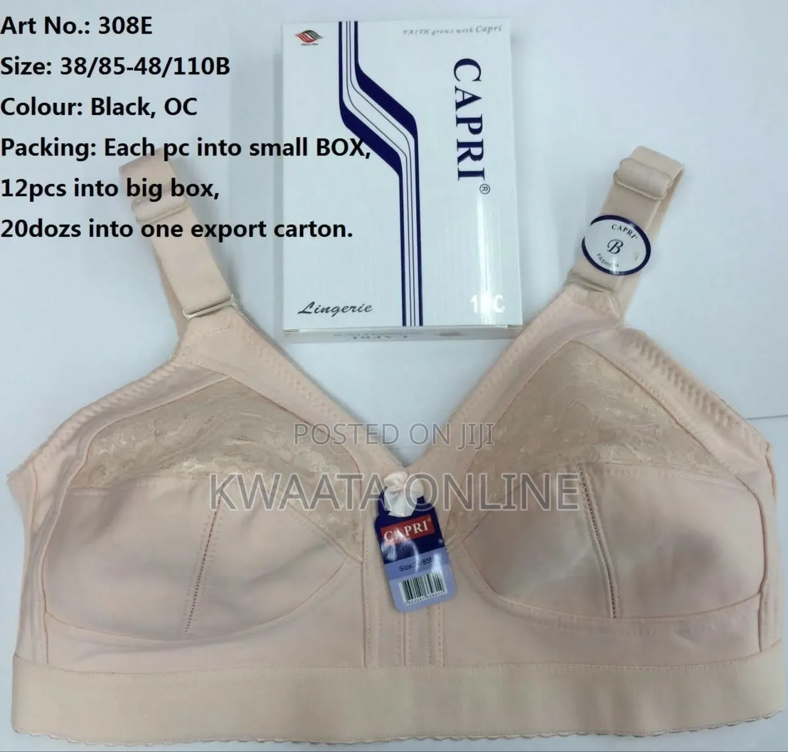 Capri Women Full Coverage No Sponge Wirefree Bra Adjustable Strap