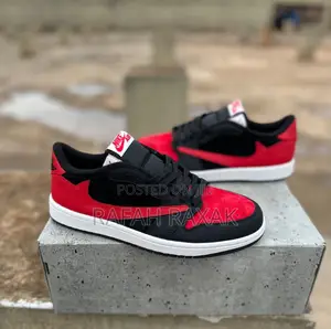 Original Red/Black Nike Air Jordan 1 Low X Travis Scott