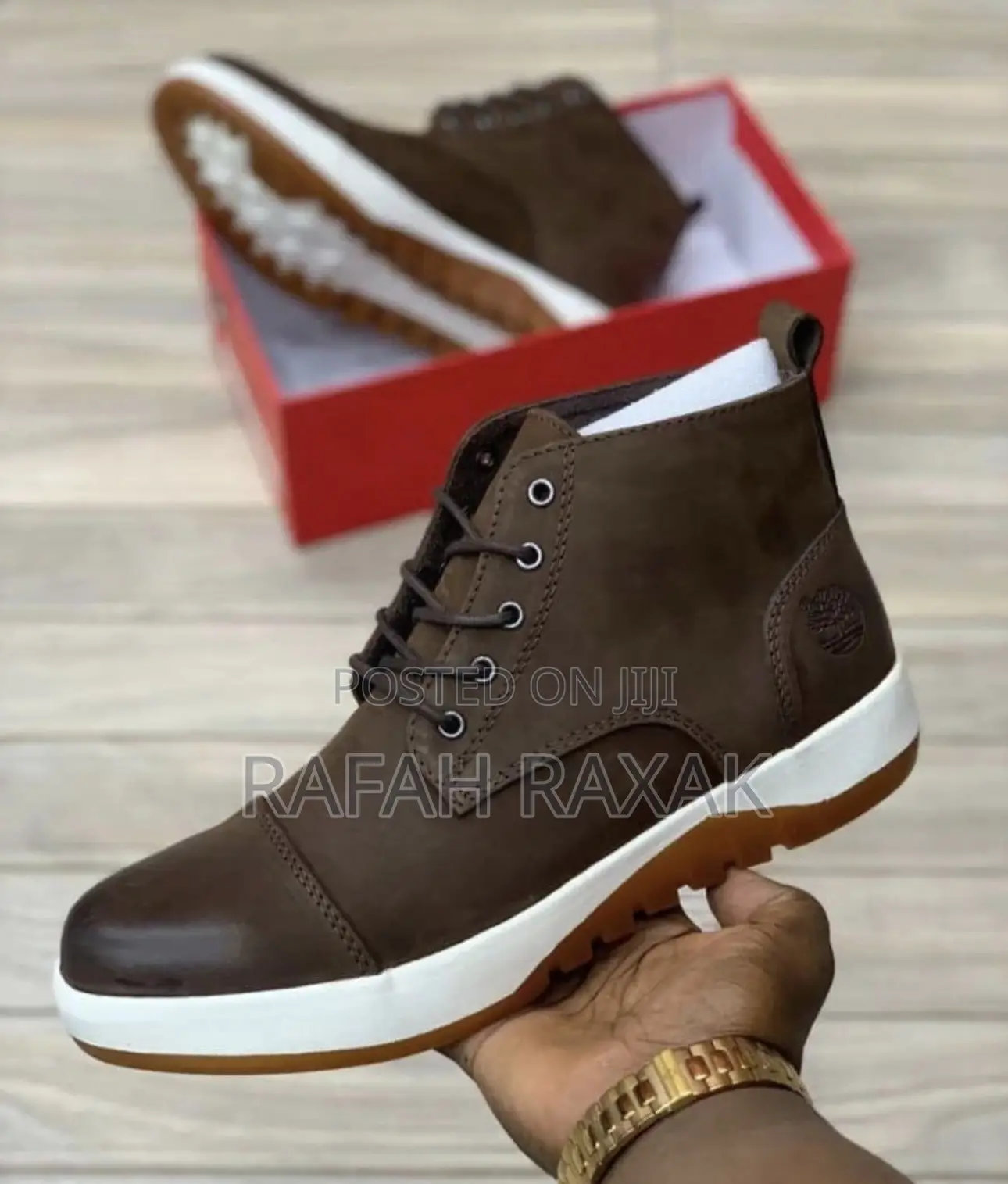Original Coffee Brown/White Timberland Casual Leather Boots