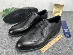 Original Black Franco Banetti Oxford Gentle Leather Shoes
