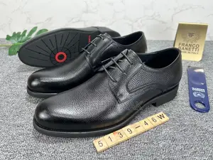 New Franco Banetti Black Gentle Office Leather Shoes