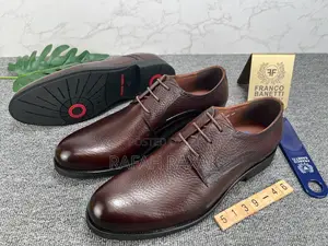 Men’S Coffee Brown Franco Banetti Gentle Office Leather Shoe