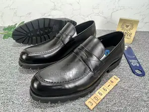 Men’S Super Classic Black Franco Banetti Leather Loafers