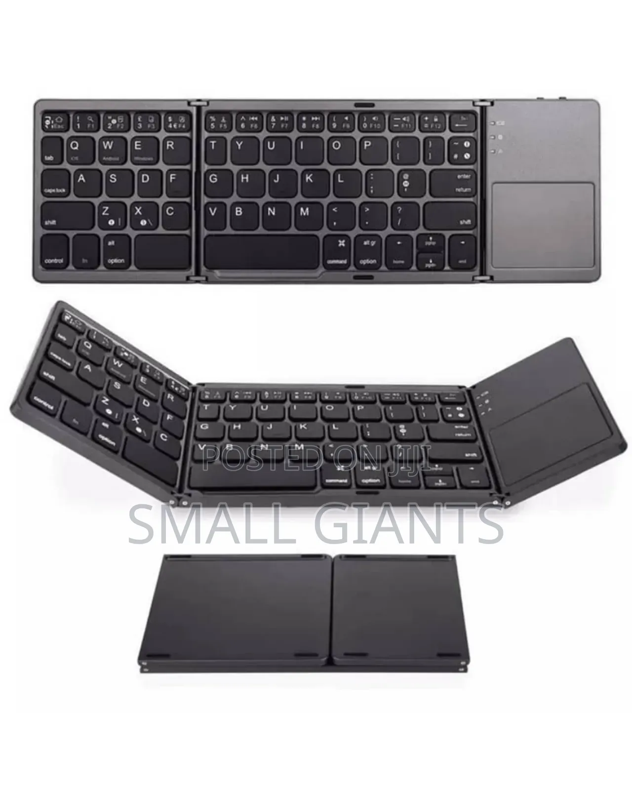 Tri- Folding Wireless Bluetooth Keyboard With Touchpad