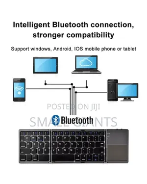 Tri- Folding Wireless Bluetooth Keyboard With Touchpad