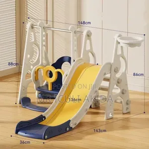Uv Resistant Kids Climbing Swing and Slide Basketball Hoop