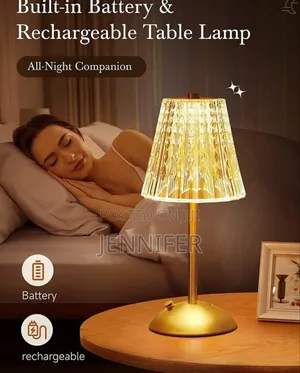 Crystal Table Lamp, Bedside Crystal With Touch Control