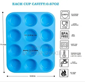 New 12holes Non Sticky Silicone Muffin Pans