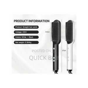 2-in-1 Electric Hair Straightener, Cutler PTC Heating Brush