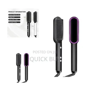 2-in-1 Electric Hair Straightener, Cutler PTC Heating Brush